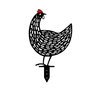 Aberto Design Set de Pollos Decorativos de Metal Negro para Jardín